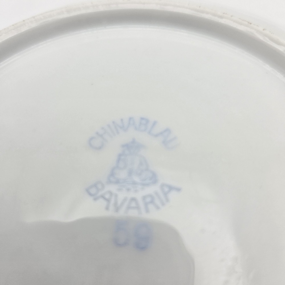 Vintage China Blau Bavaria Asian Pattern Blue & White Butter Dish Germany - Picture 11 of 14